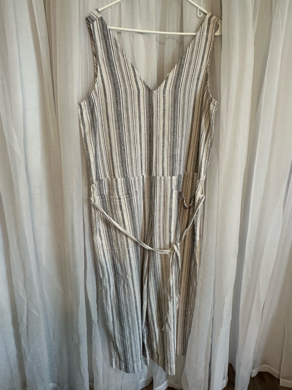 beachlunchlounge Multicolor Striped Sleeveless Jumpsuit Large